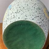 Terracotta lamp base with graphic decor