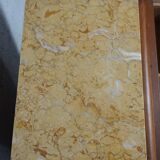 Art deco bedside table in solid wood and marble
