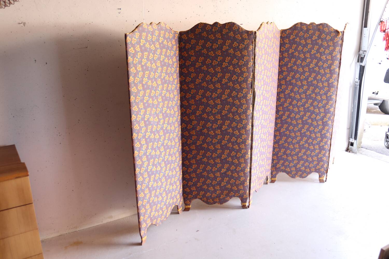 Antique 5-panel screen – Souleiado fabric