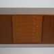 Wooden sideboard with brass knobs, 1960s