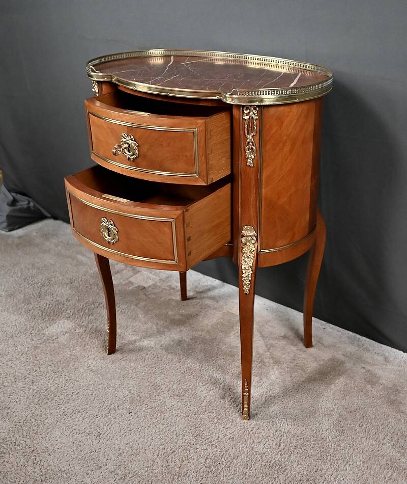 Small Kidney-Shaped Mahogany Chest of Drawers, Transition Style – Early 20th Century