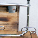 Porte manteau miroir en métal aluminium vintage années 60