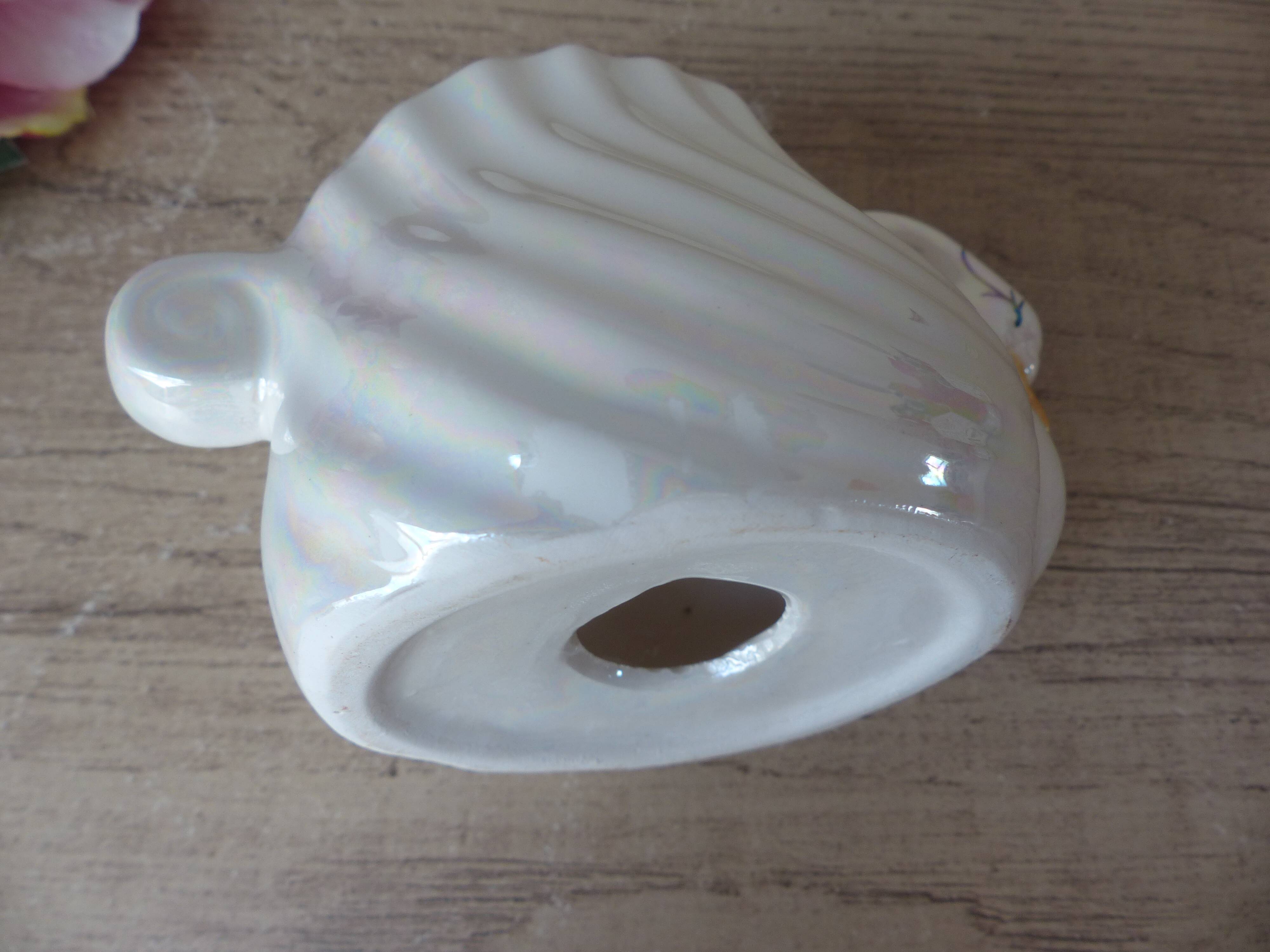 Iridescent White Ceramic Swan, Toothbrush Holder Swan, Bathroom Decoration Swan