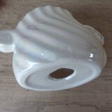 Iridescent White Ceramic Swan, Toothbrush Holder Swan, Bathroom Decoration Swan