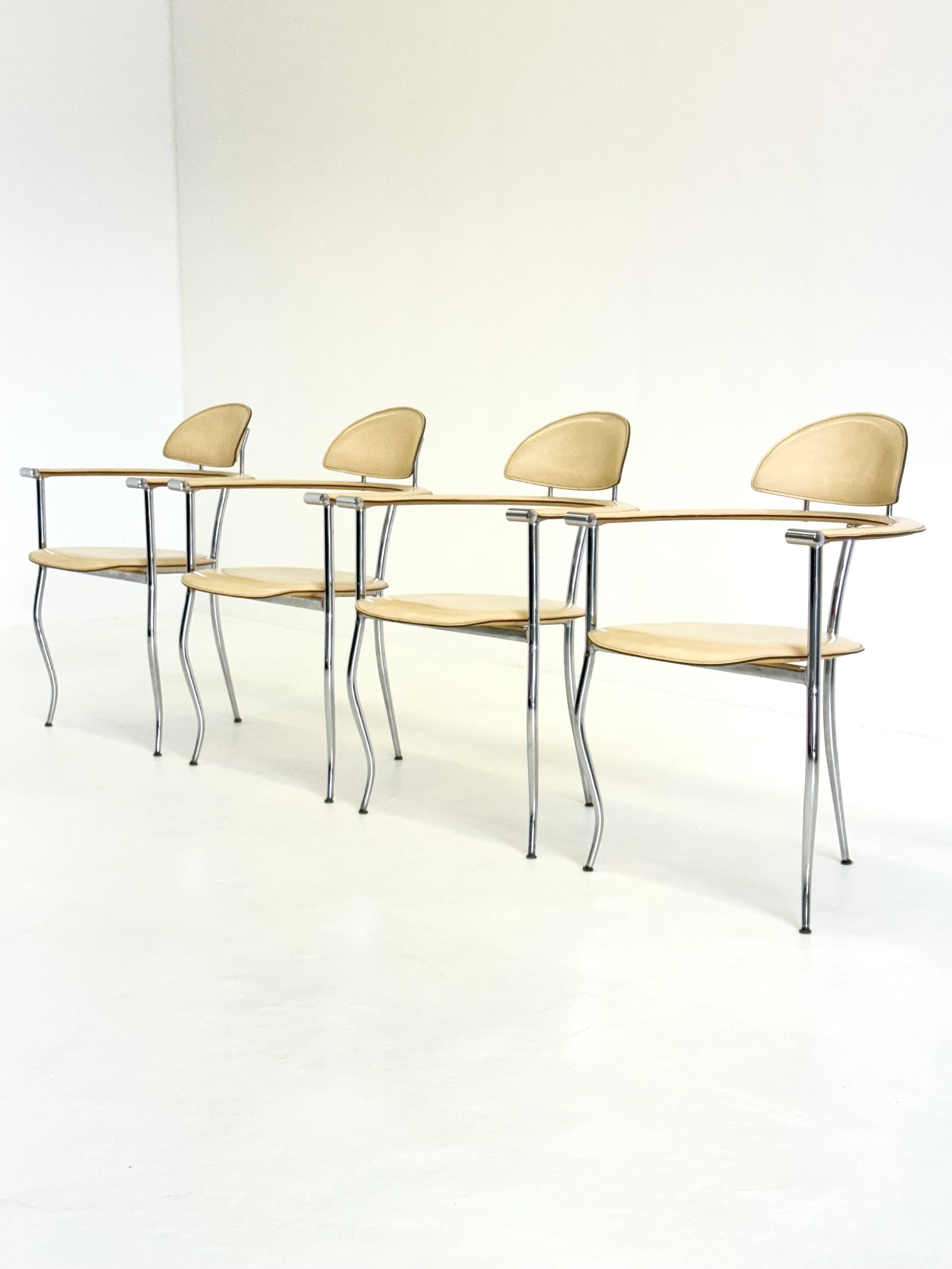 Set of yellow Marilyn Stiletto dining chairs Arrben Italy