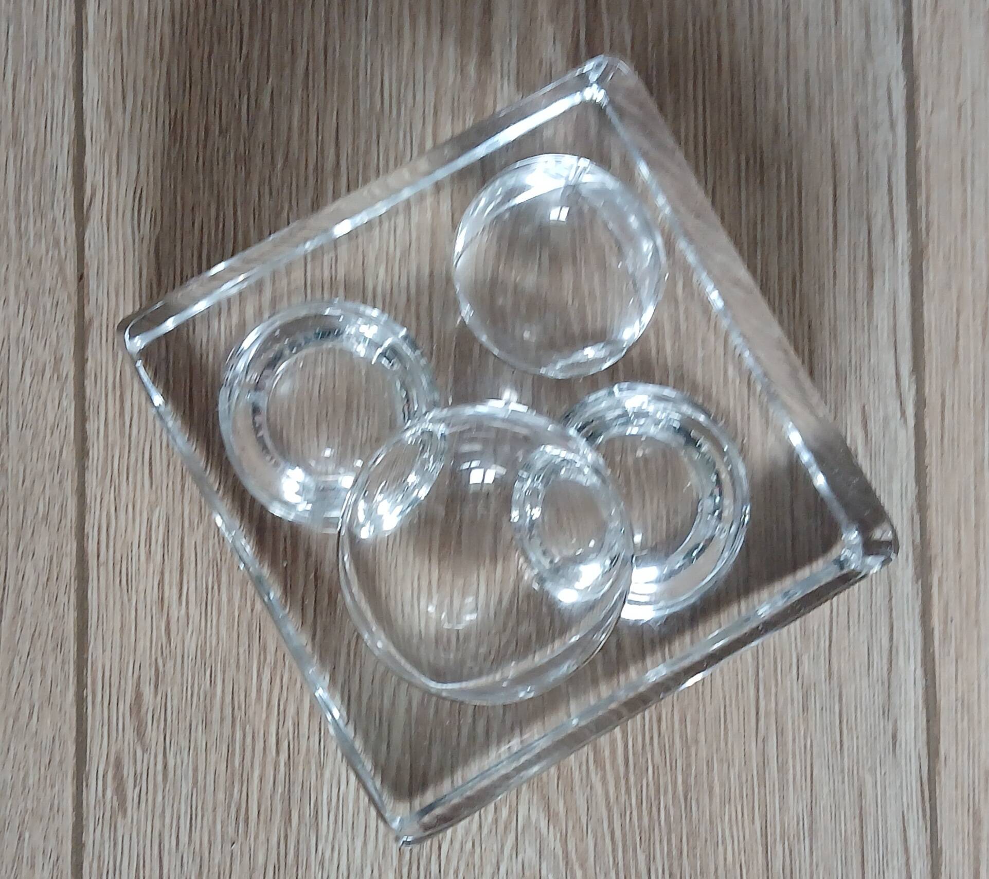 Daum sculpted glass ashtray with ball