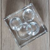 Daum sculpted glass ashtray with ball