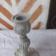 Candlestick holder patinated white gray