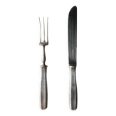 Alfénide cutting service consisting of a fork and a knife L27