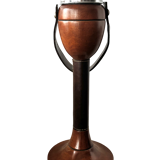 Wood and leather standing ashtray 1970