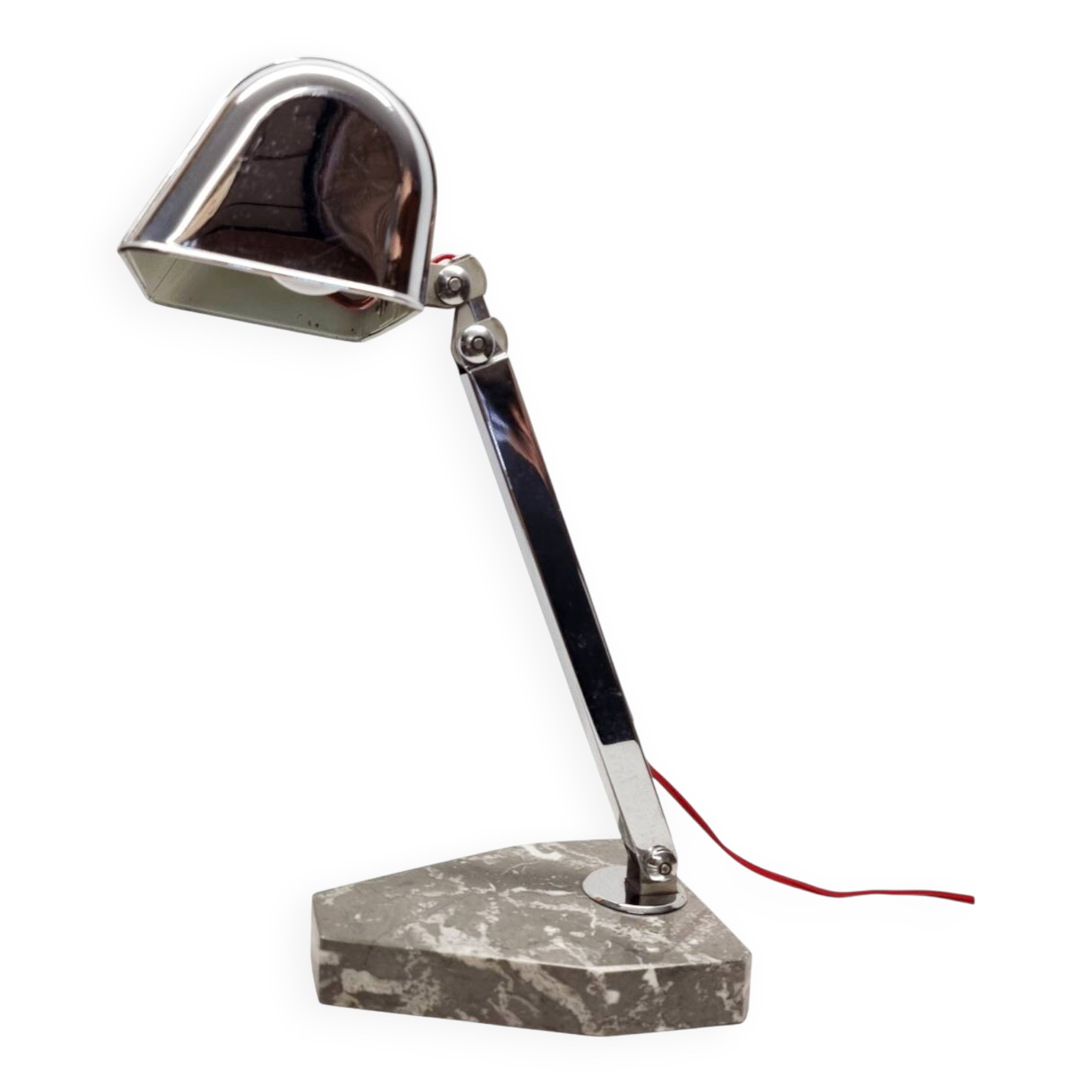 French Fare Art Deco Desk Lamp Chrome, 1930s