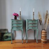 Pair of weathered bedside tables