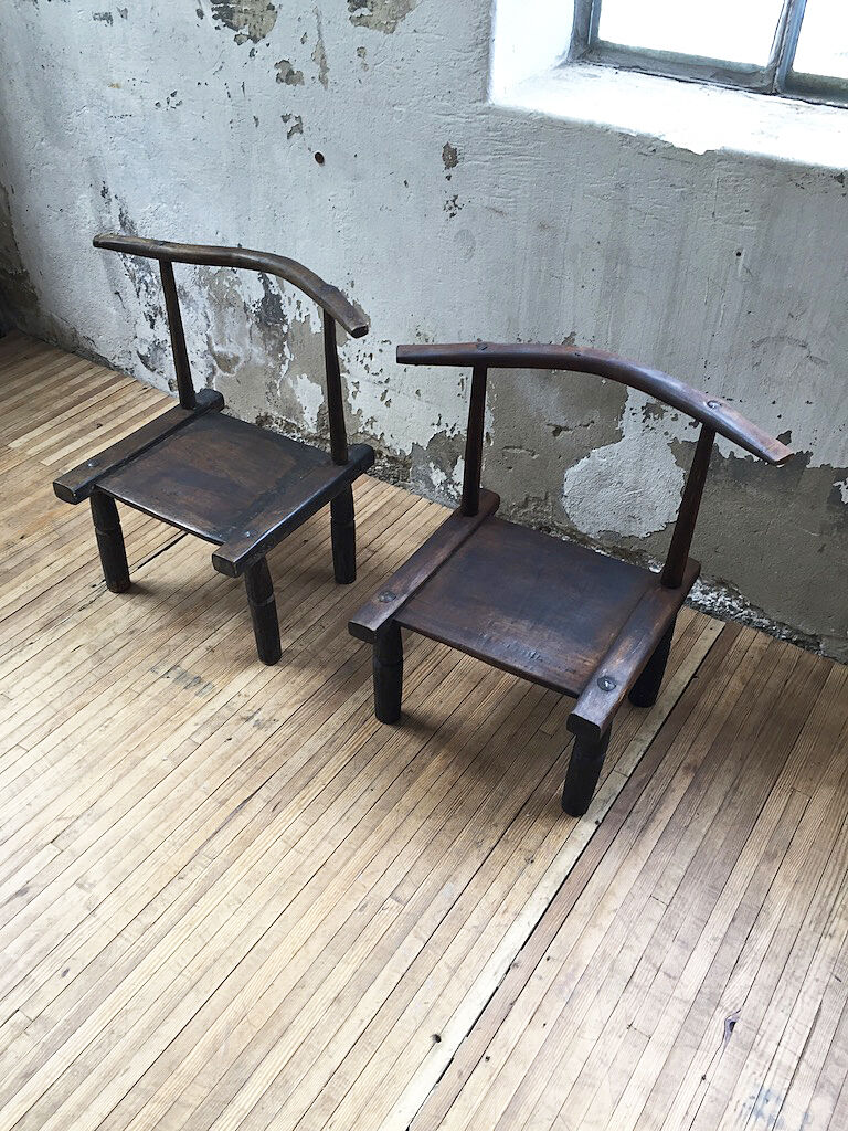 Pair of Ivory Coast chairs 50s