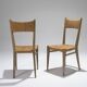 Paire de chaises en paille, geneviève pons, 1950s