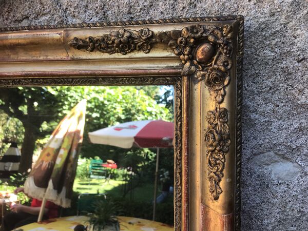 Miroir doré à la feuille d'or 79 x 53 cm
