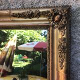 Golden mirror with gold leaf 79 x 53 cm