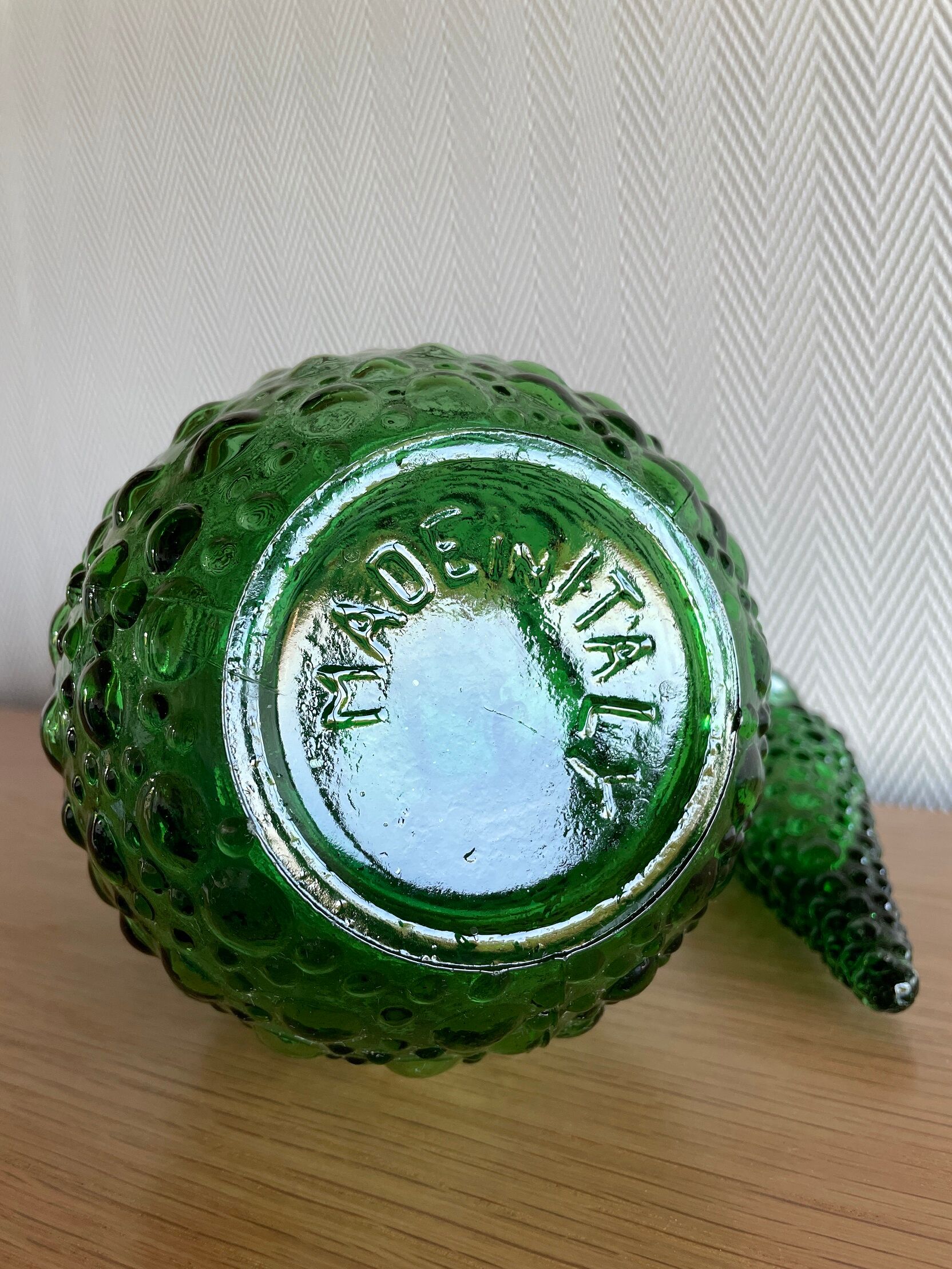 Empoli green glass bottle
