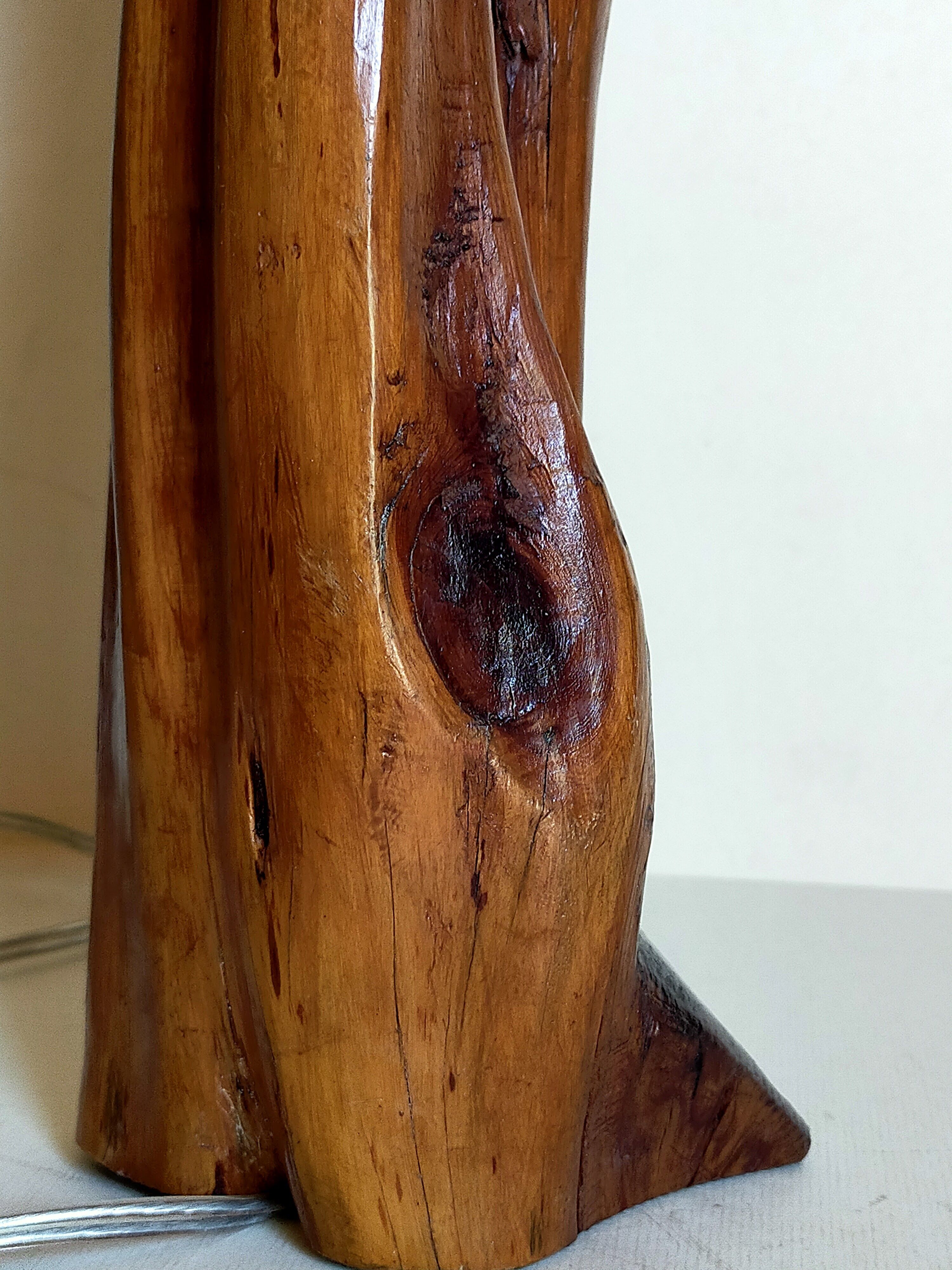Free-form solid wood pose lamp in 1950s