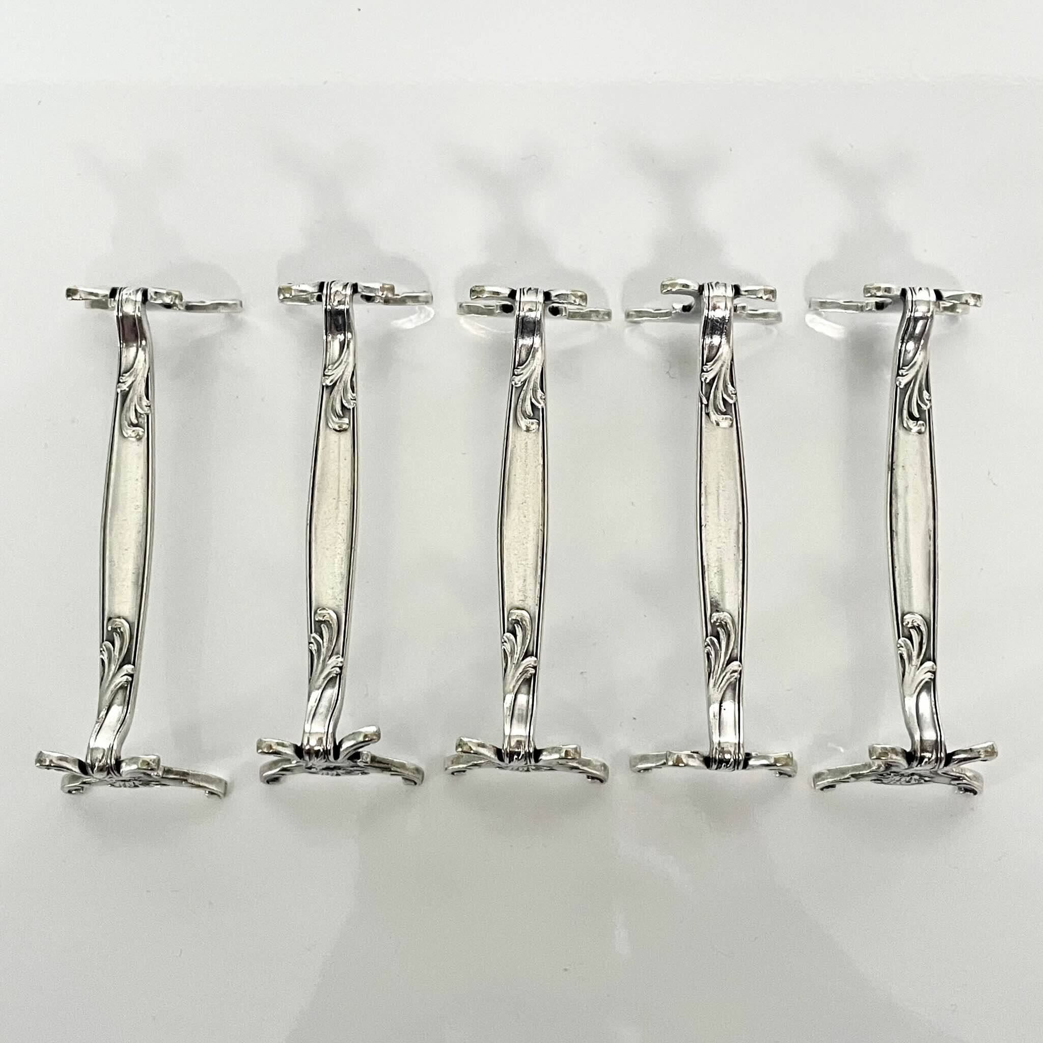 5 knife rests, "Chrysanthemum" model, from Maison Christofle