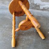 Brutalist wooden tripod stool