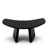 Black wooden Shoggi meditation stool by Alain Gaubert, 1980s vintage