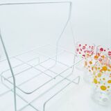 6 polka dot juice glasses in carrier