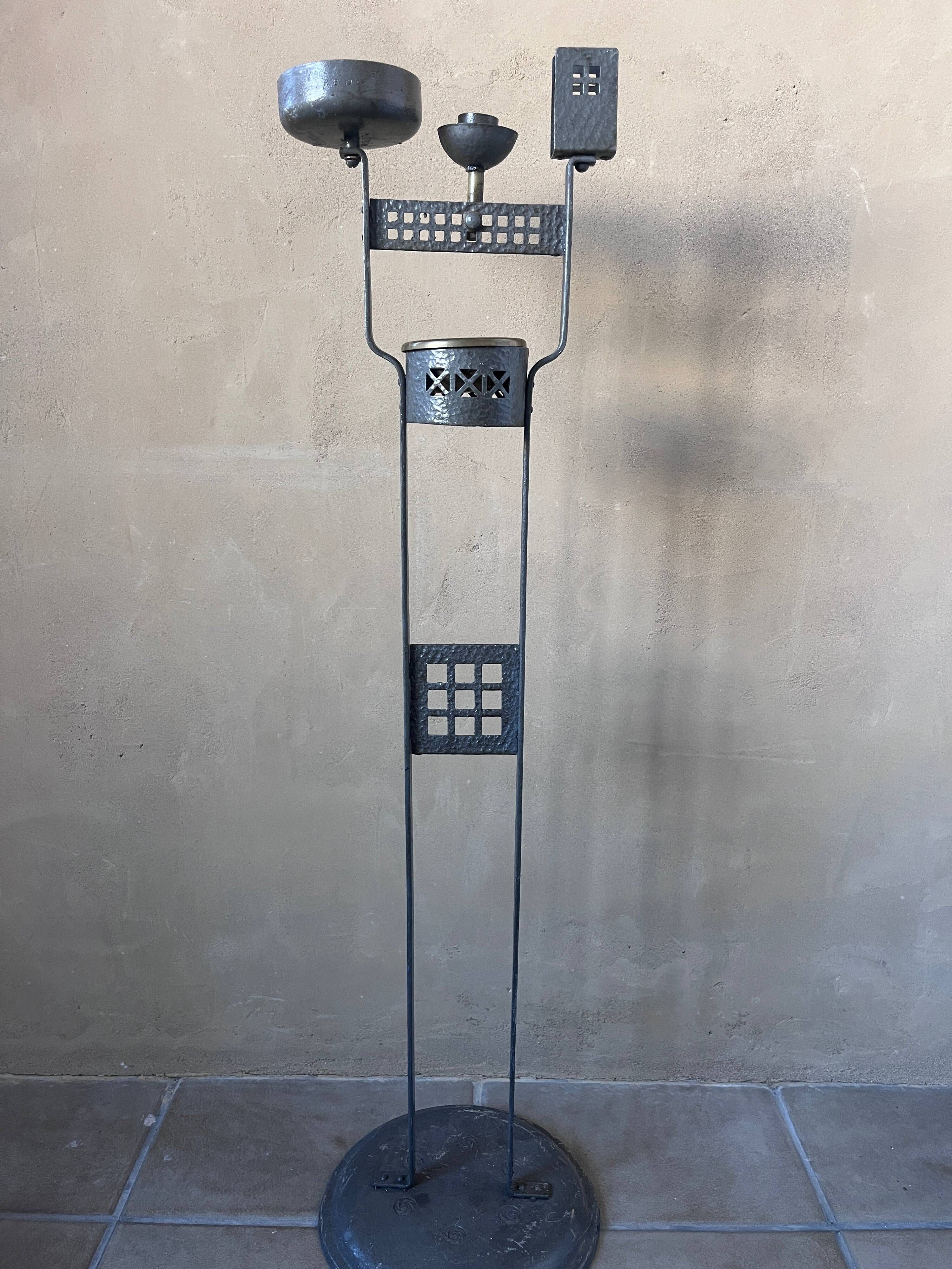 German smoker's accessory holder in wrought iron, 1916