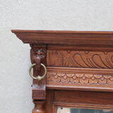 Henry II style bevelled oak mirror 95x154cm