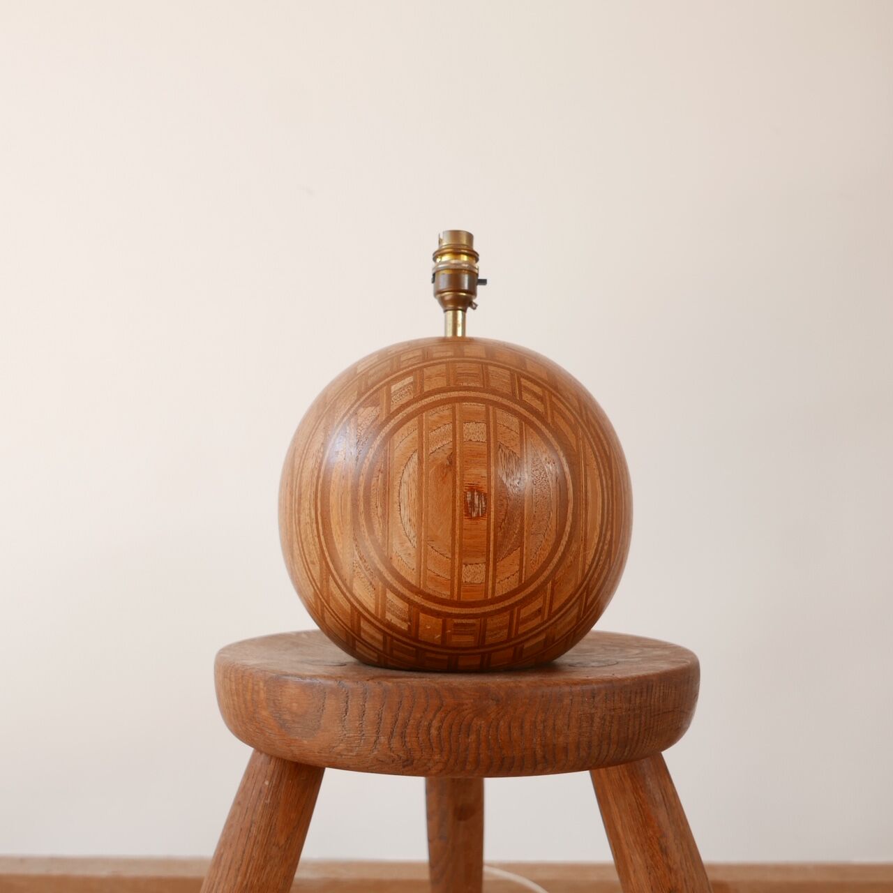 Danish Mid-Century Wooden Globe Table Lamp by Dyrlund