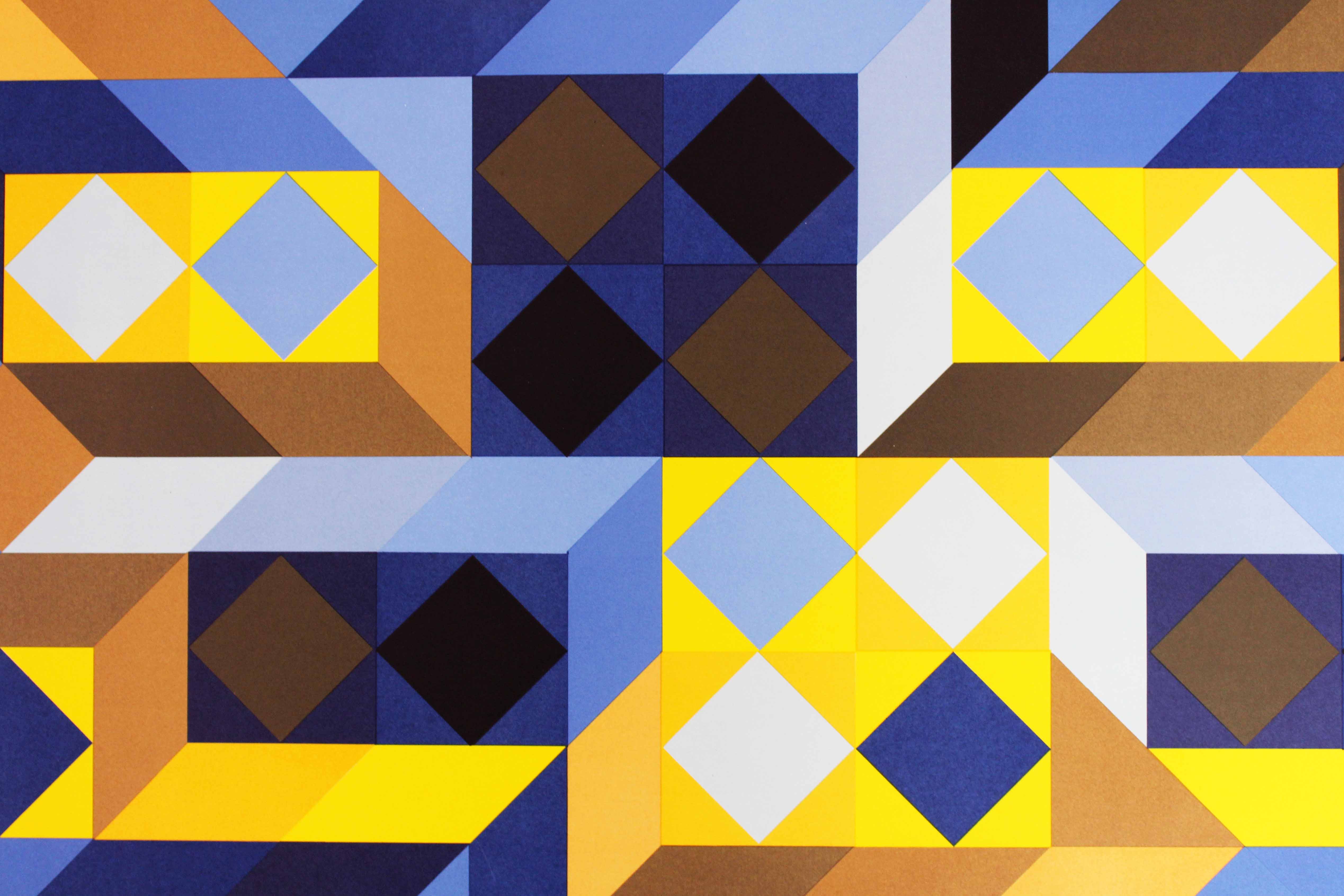 "tridimor" silkscreen by Victor Vasarely 1969