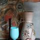 German ceramic vase West-Germany with three flowers n°1218