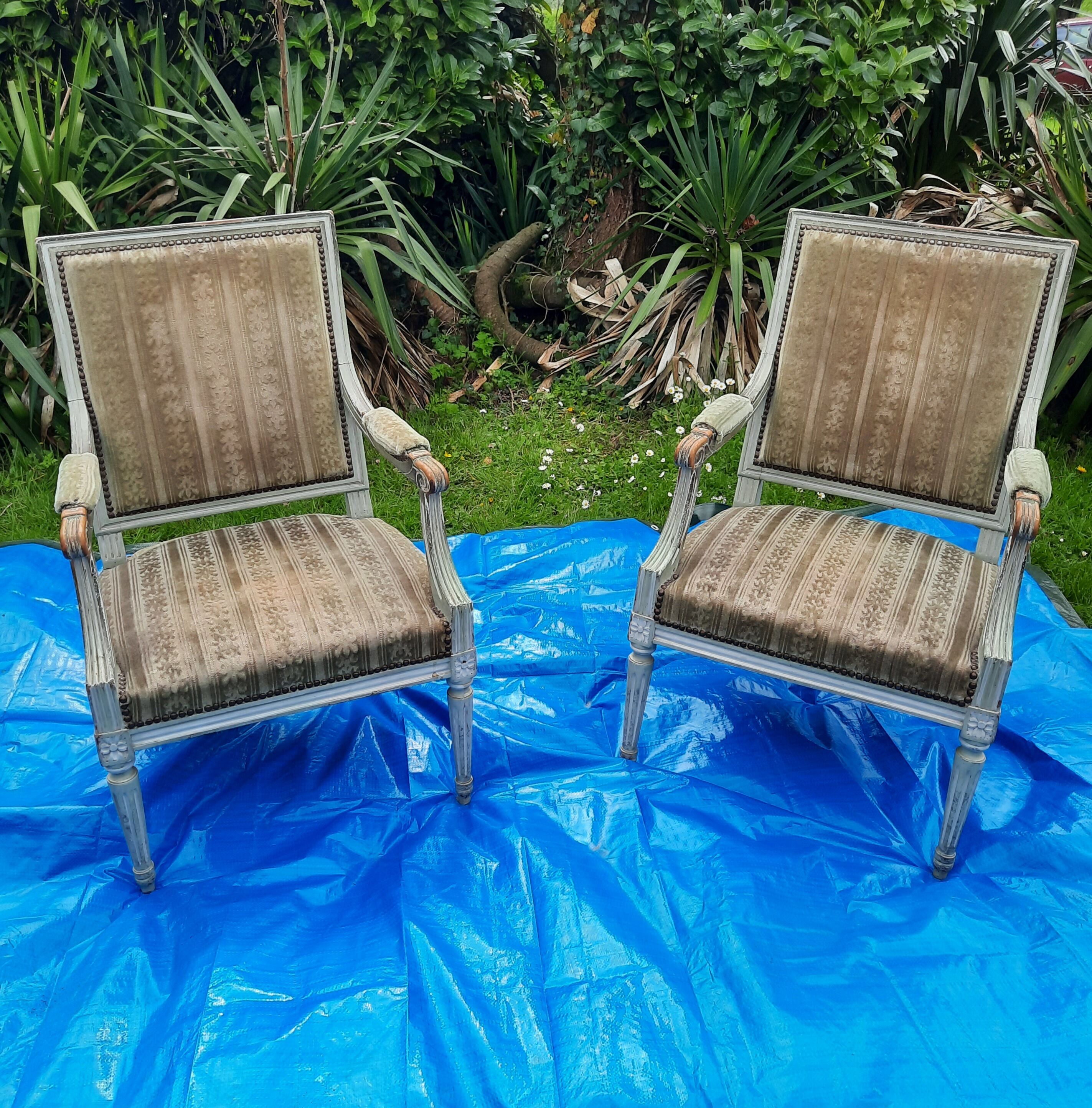 Pair of Faiteuil Louis XVI style