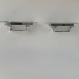 Pair of modernist Henri Petitot wall lights, chrome-plated brass, France, 1930