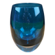 Plat en verre couleur bleu vert de forme ogive