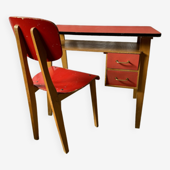 Bureau et chaise enfant vintage années 60