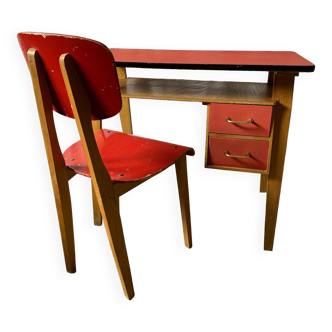 Bureau et chaise enfant vintage années 60
