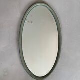 Antique beveled oval mirror