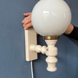 Vintage wall lamp in opaline glass