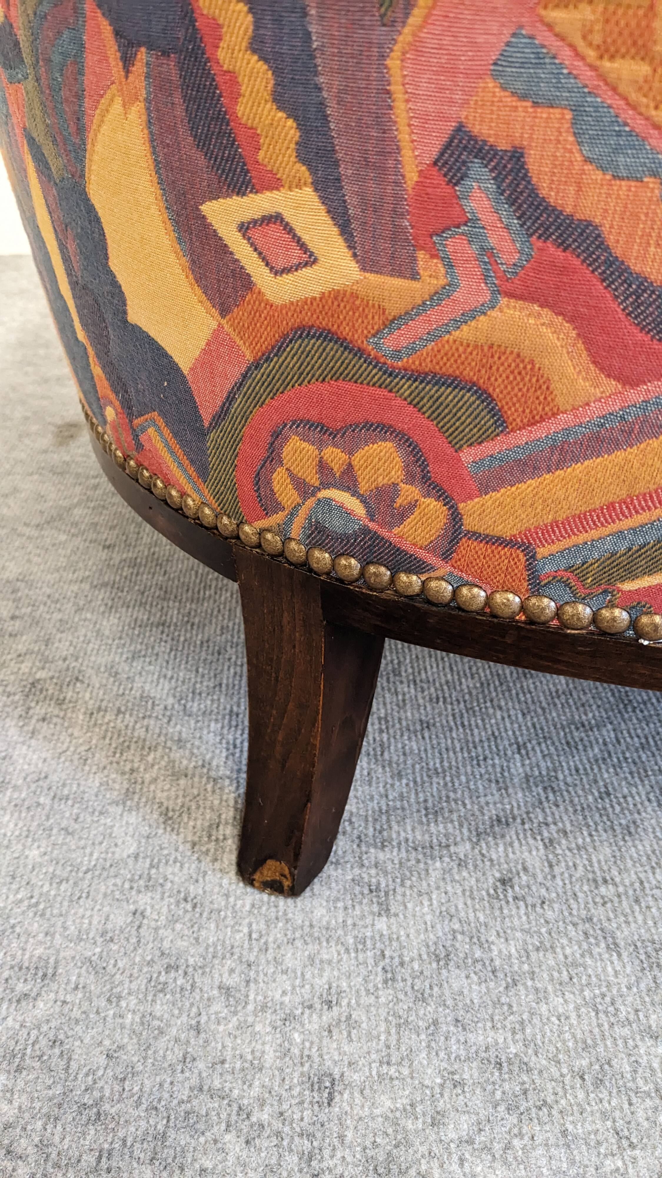Art Deco gondola sofa, France circa 1920