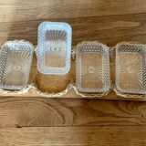 Vintage wicker and wood serving tray