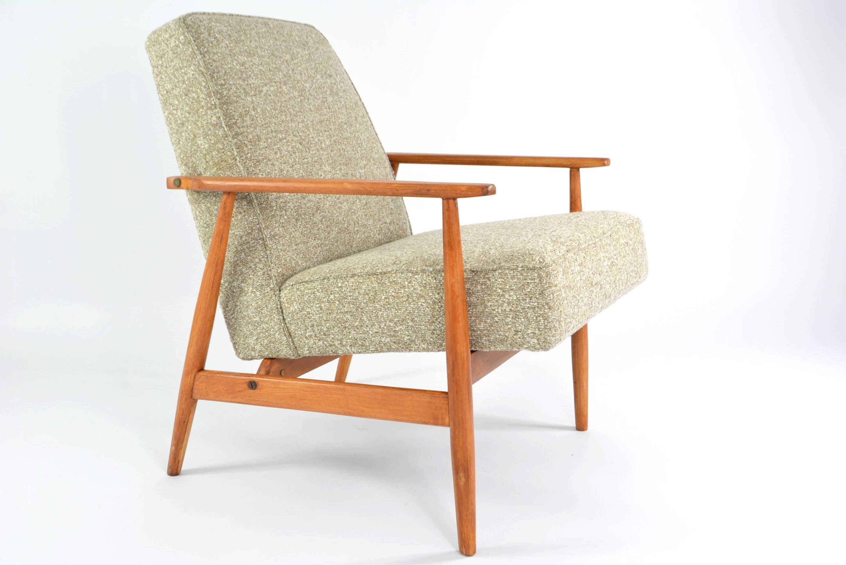 Fauteuil fox chiné beige et crème
