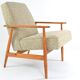 Fauteuil fox chiné beige et crème