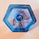 Davidson blue glass candlestick