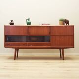 Buffet haut en teck, design danois, années 1970, production : Danemark