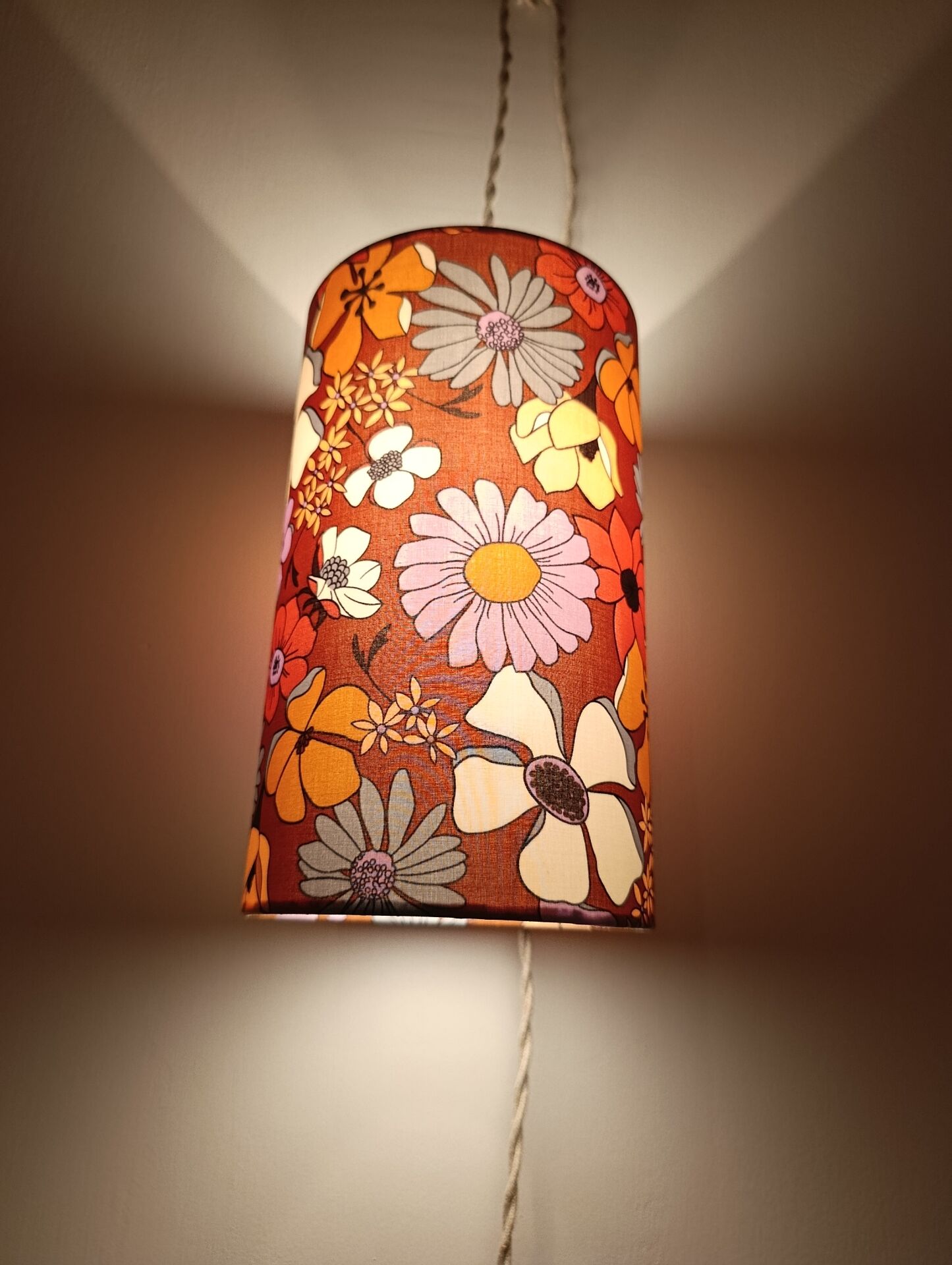 hanging lamp, vintage flower power style