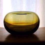 Blown glass ball vase by Claude Morin, Dieulefit France 1979