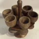 Vintage wooden egg cups – 6 pieces – 1950s