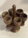 Vintage wooden egg cups – 6 pieces – 1950s