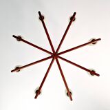 Large Scandinavian teak chandelier, Uno & Östen Kristiansson, 1960