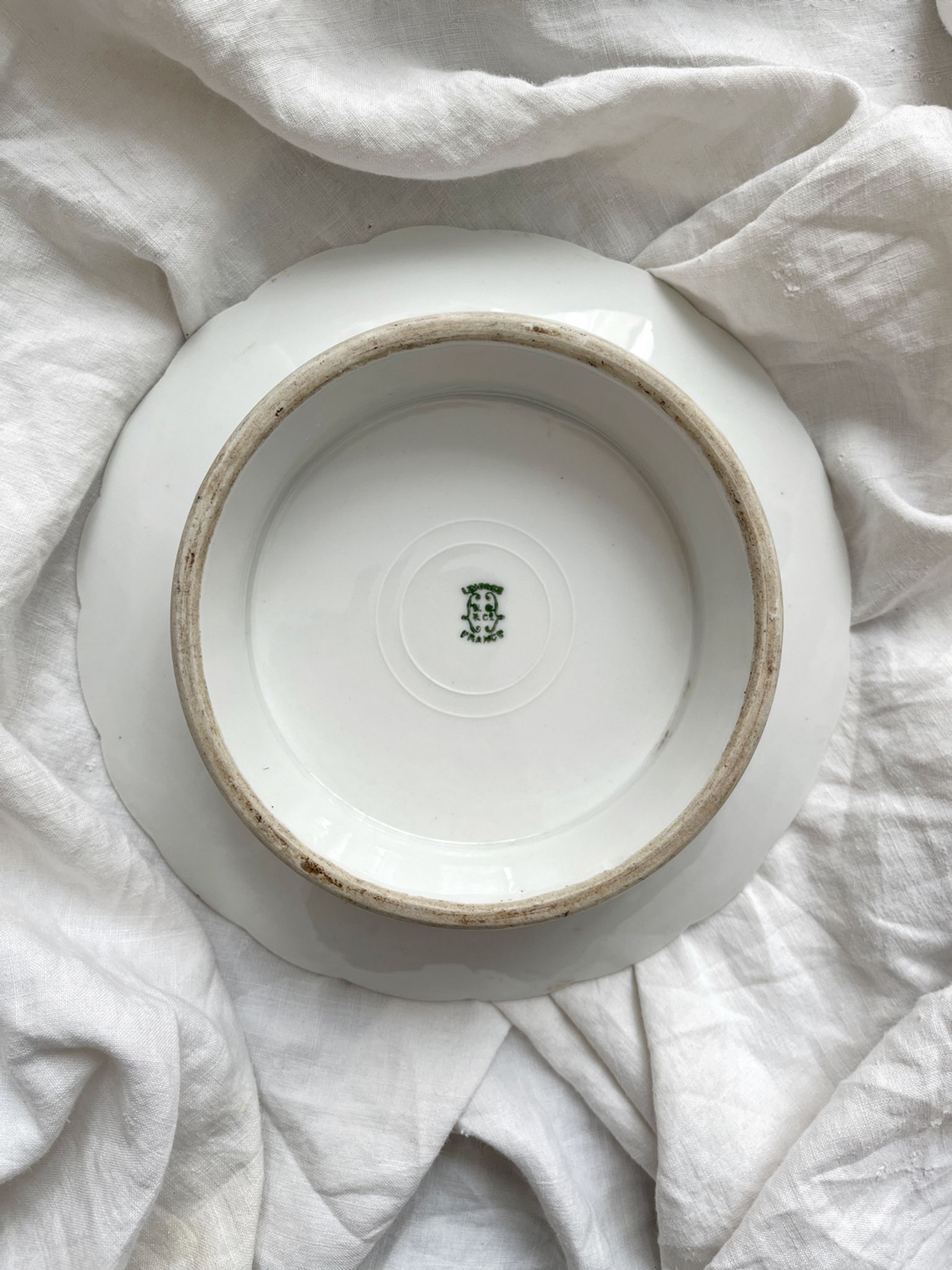 Low Limoges porcelain compote dish